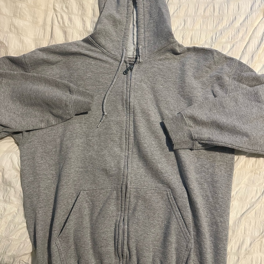 Gildan Gray Zip-Up Hoodie